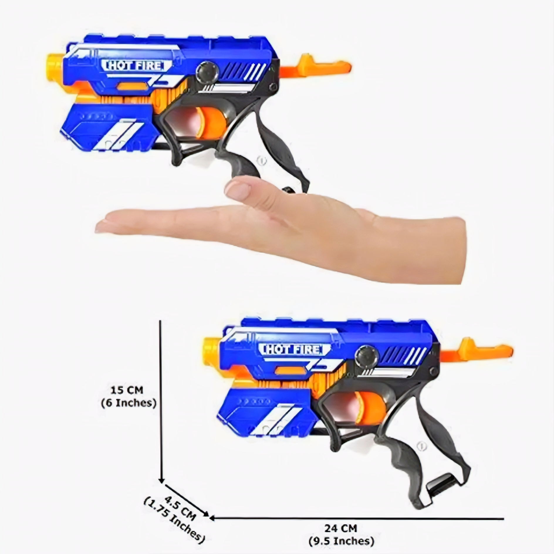Hot Fire Soft Bullet Blaster Gun with 10 Safe Foam Darts