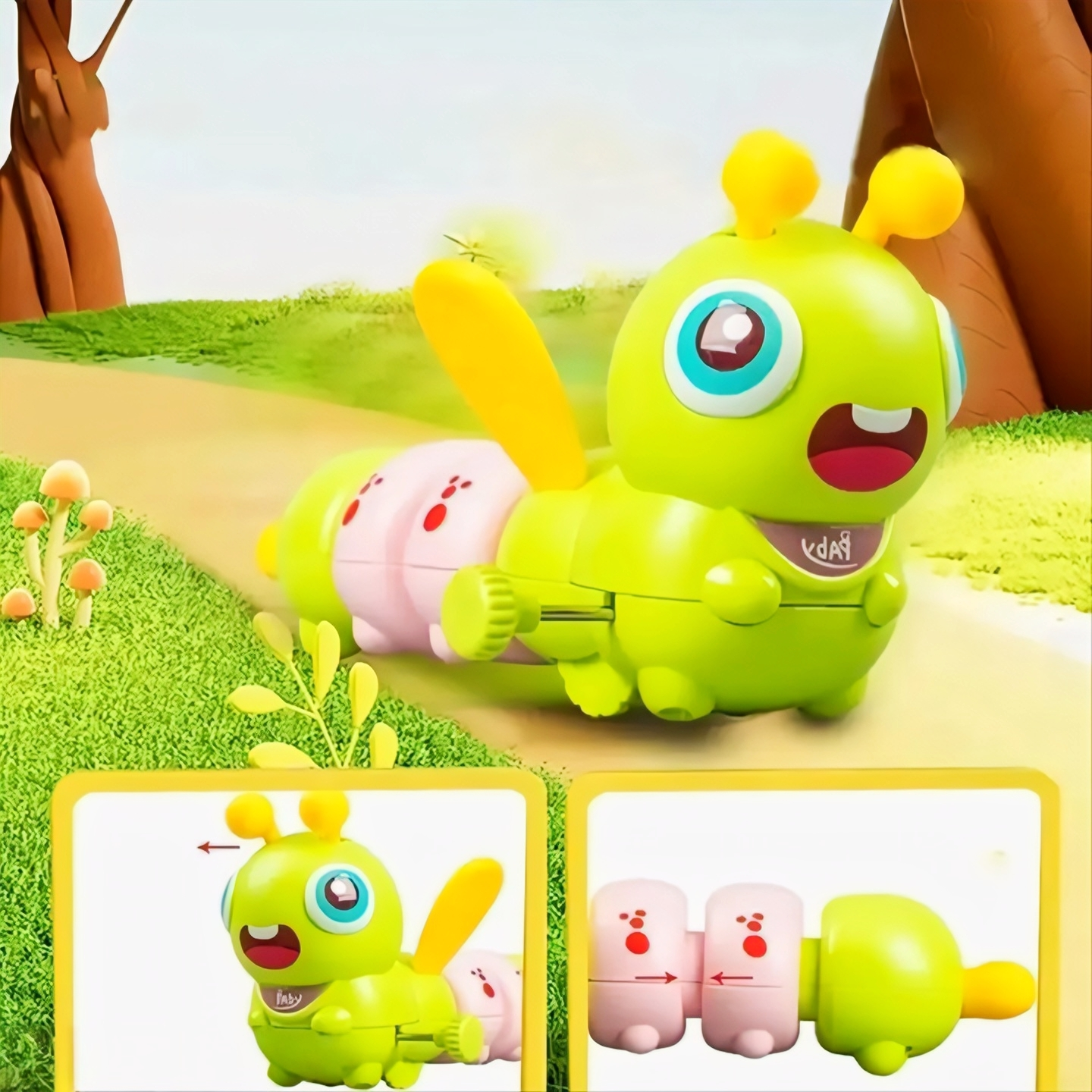 Cute Caterpillar Wind-Up Crawling Toy for Kids