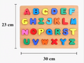 Wooden Capital Alphabet Puzzle Board - Premium Educational Learning Toy for Toddlers & Kids (30x23 cm)