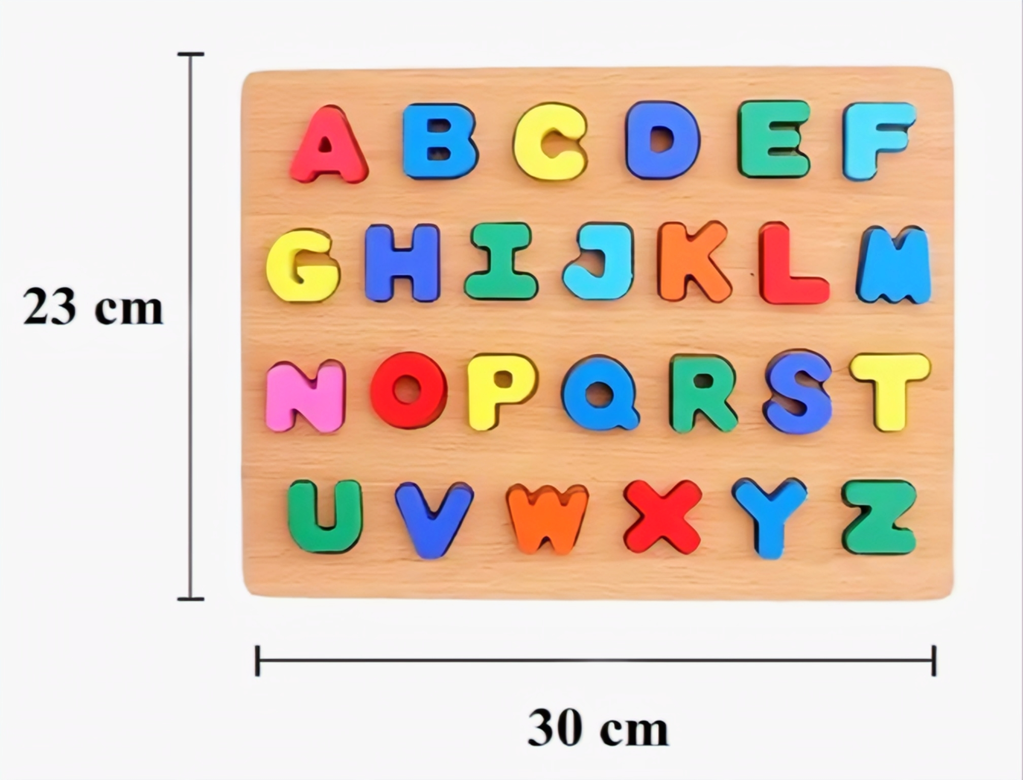 Wooden Capital Alphabet Puzzle Board - Premium Educational Learning Toy for Toddlers & Kids (30x23 cm)