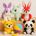 Mega 6-in-1 Mini Soft Toys Combo – Cute Animal Plushies & Ball