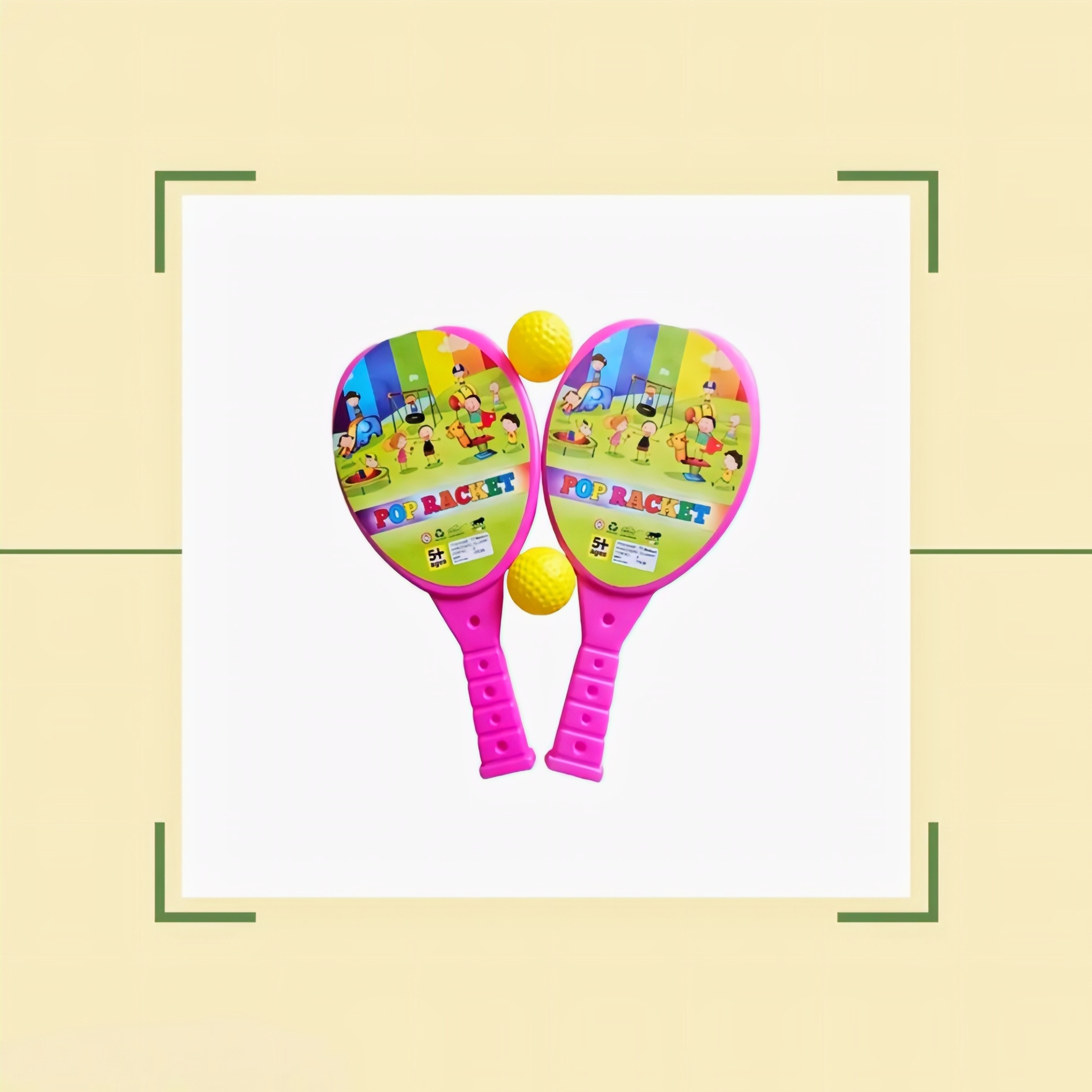 Kids Pop Racket Set with 2 Balls – Indoor/Outdoor Active Play Kit