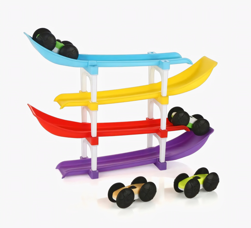 Rainbow Racer Car Sliding Track – 03 variants 4, 6 or 10 Ramps!