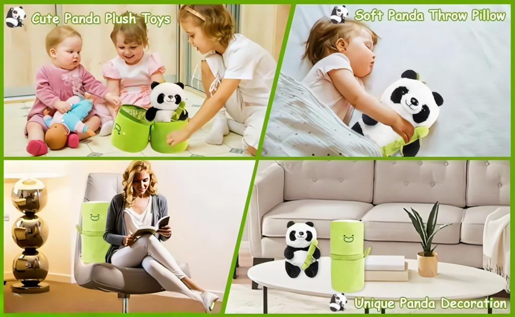 Viral Hide & Seek Bamboo Panda Plush Toy – 2-in-1 Reversible Soft Toy