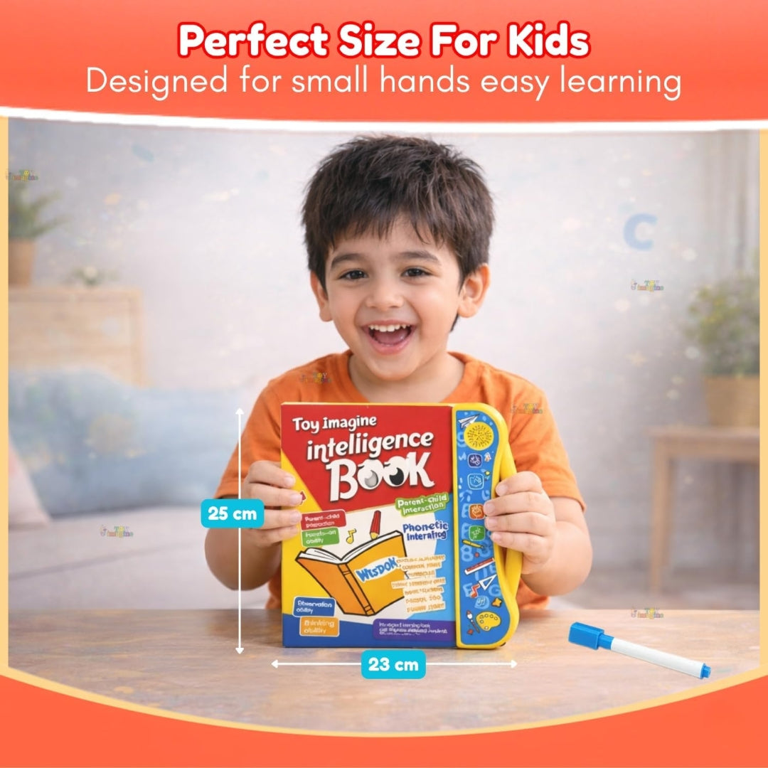 Interactive Kids Electronic Intelligence E-Book - Talking Educational Toy with Write and Erase Board (25x23 cm)
