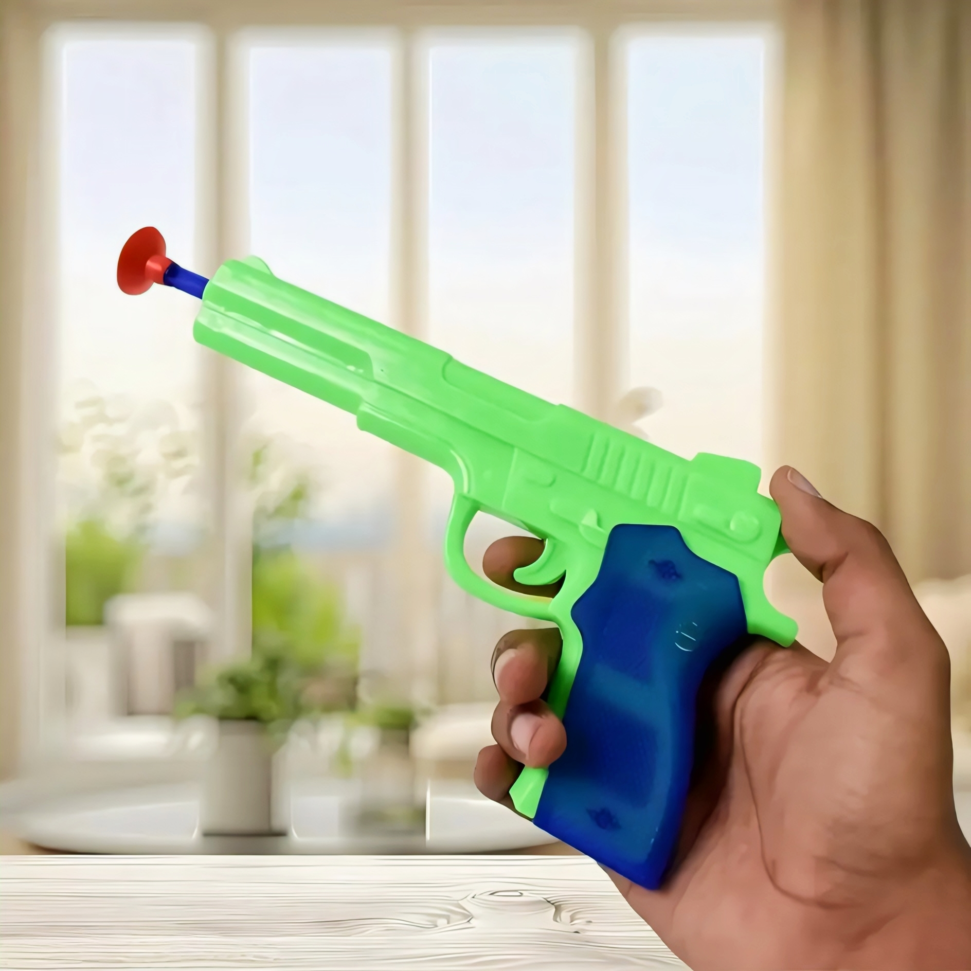 Pack of 2 Soft Dart Shooter Guns with 6 Suction Bullets (Red & Green)