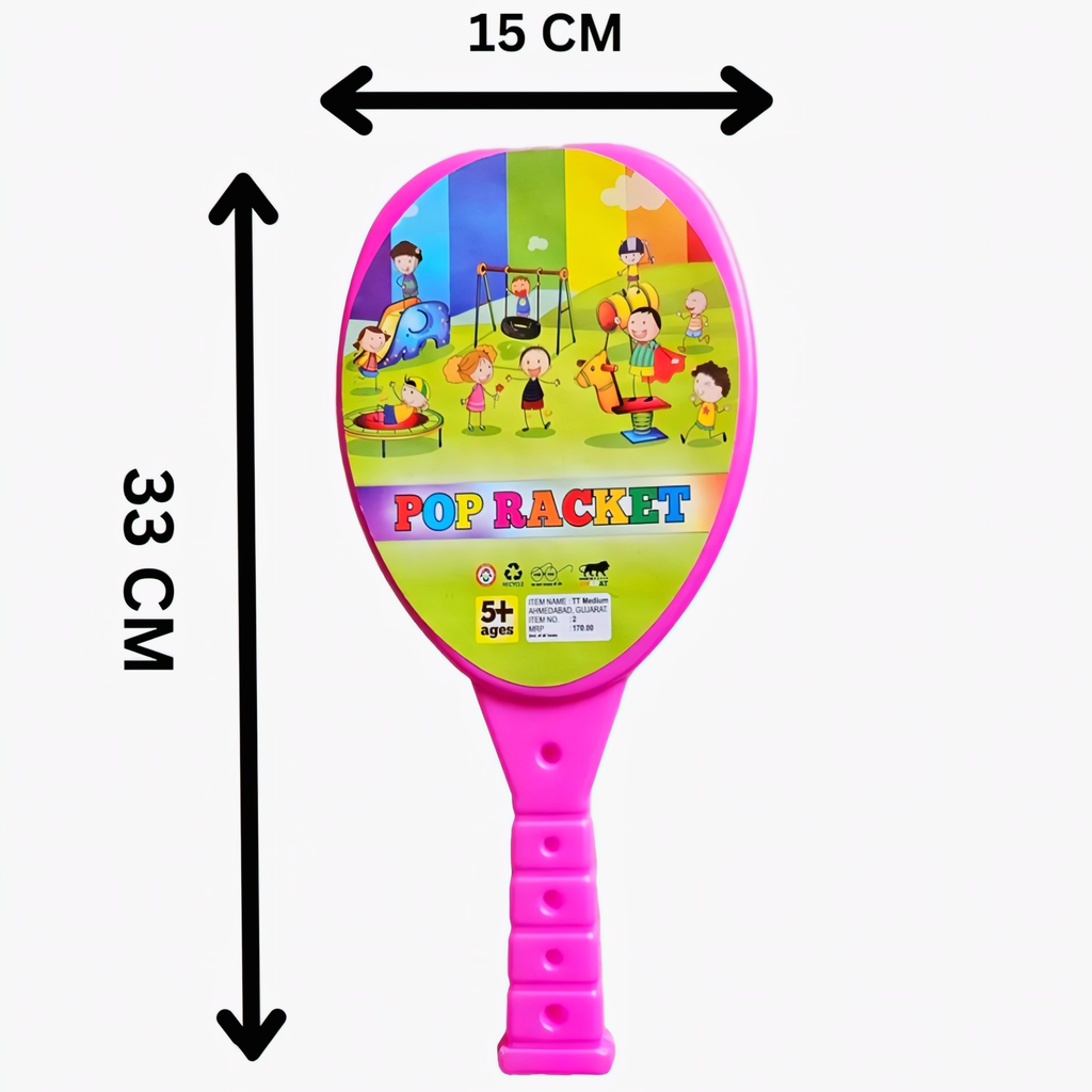 Kids Pop Racket Set with 2 Balls – Indoor/Outdoor Active Play Kit