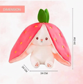 Viral Strawberry Reversible Bunny Plush Toy – 2-in-1 Soft Pillow