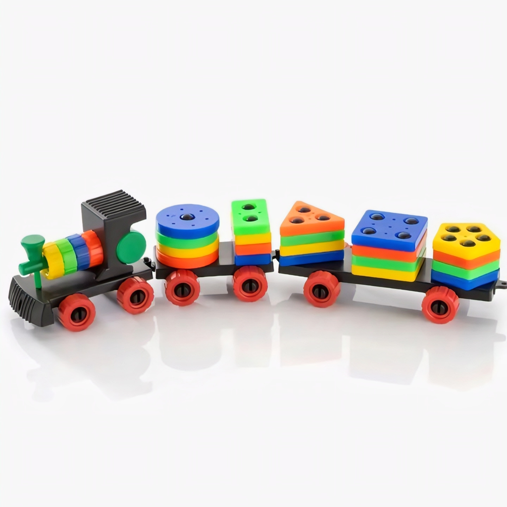 Montessori Geometric Shape Sorter Train Toy for Kids