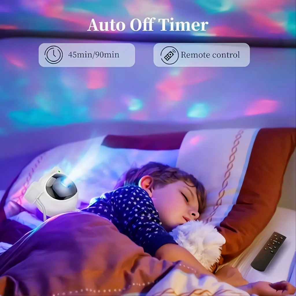 Astronaut Galaxy Star Projector Night Light with Remote Control & Timer | 360° Rotating Nebula Lamp
