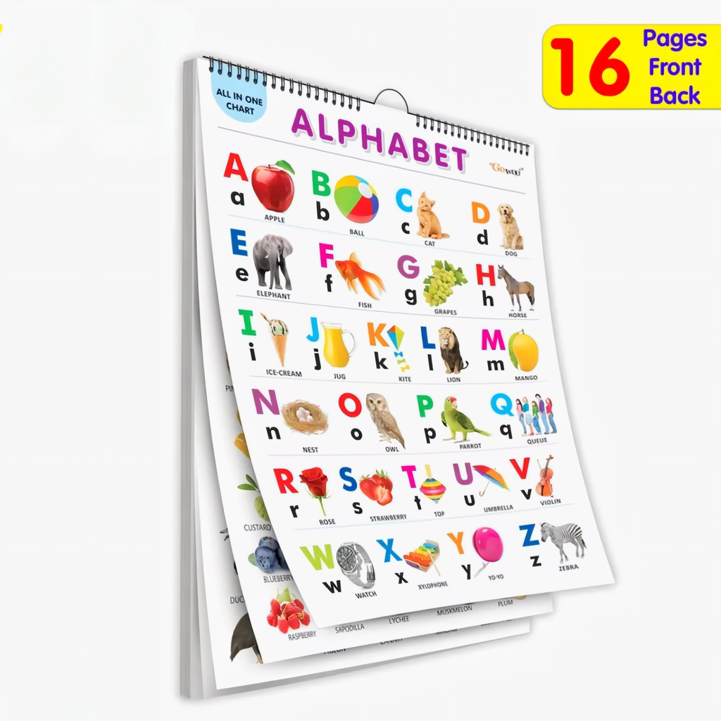 16-in-1 Jumbo Educational Spiral Wall Chart for Kids (36x50 cm)