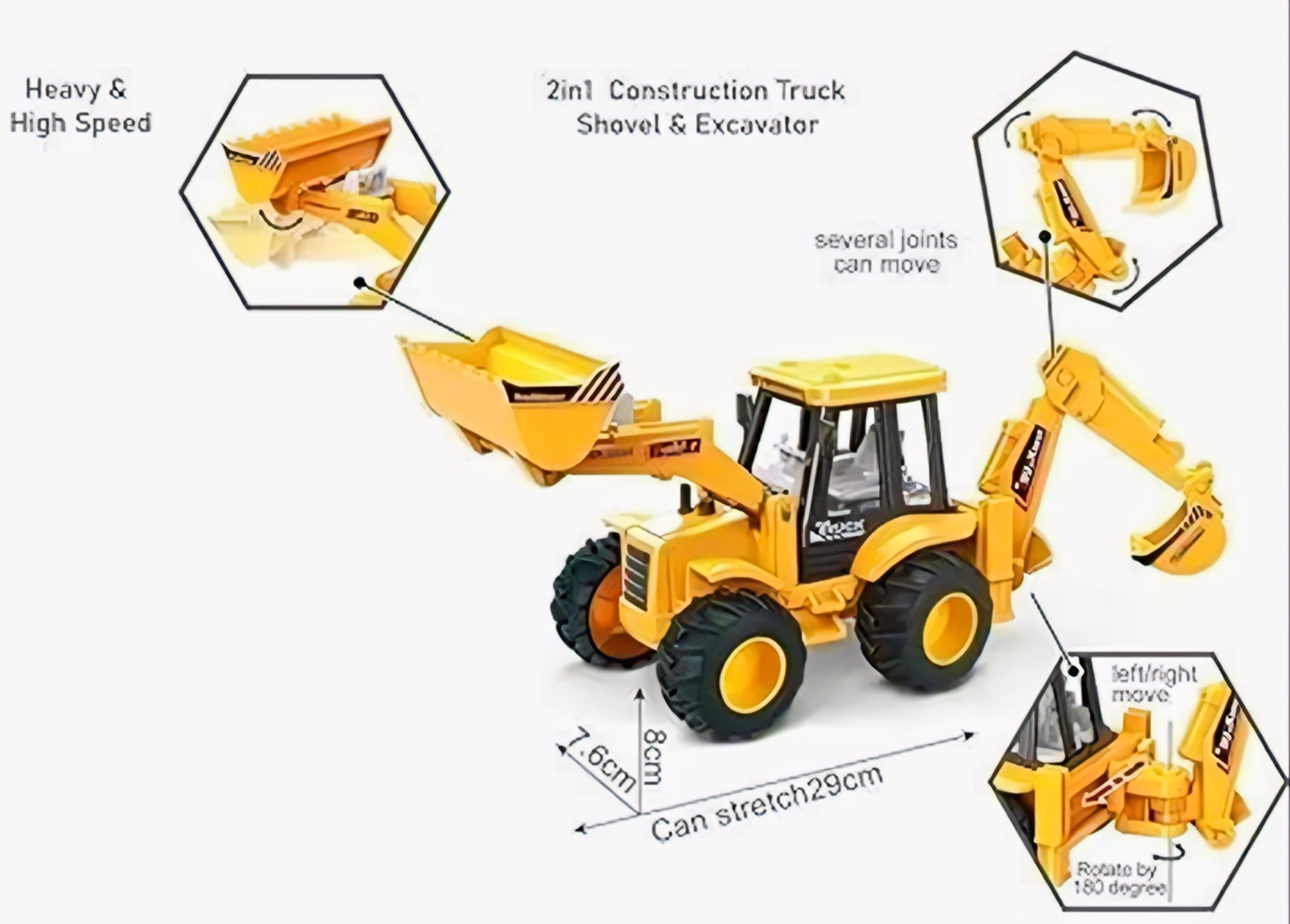 2-in-1 Heavy Duty JCB Toy Truck – Unbreakable Construction Bulldozer