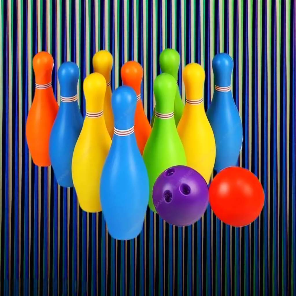 Junior 10-Pin Bowling Set with 2 Balls – Indoor/Outdoor Active Play