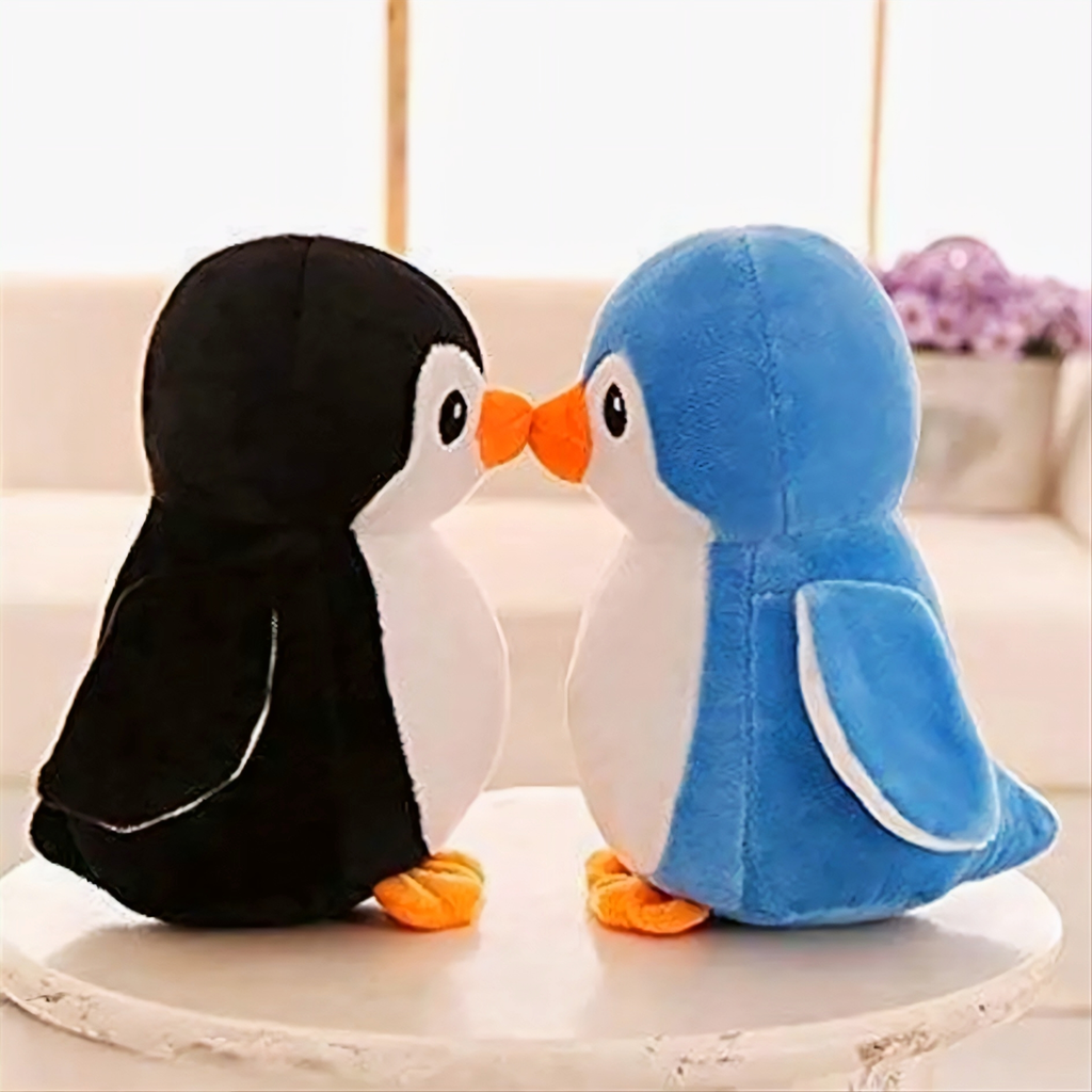 Pack of 2 Cute Penguin Soft Toys (Black & Blue) – 30cm Plushies