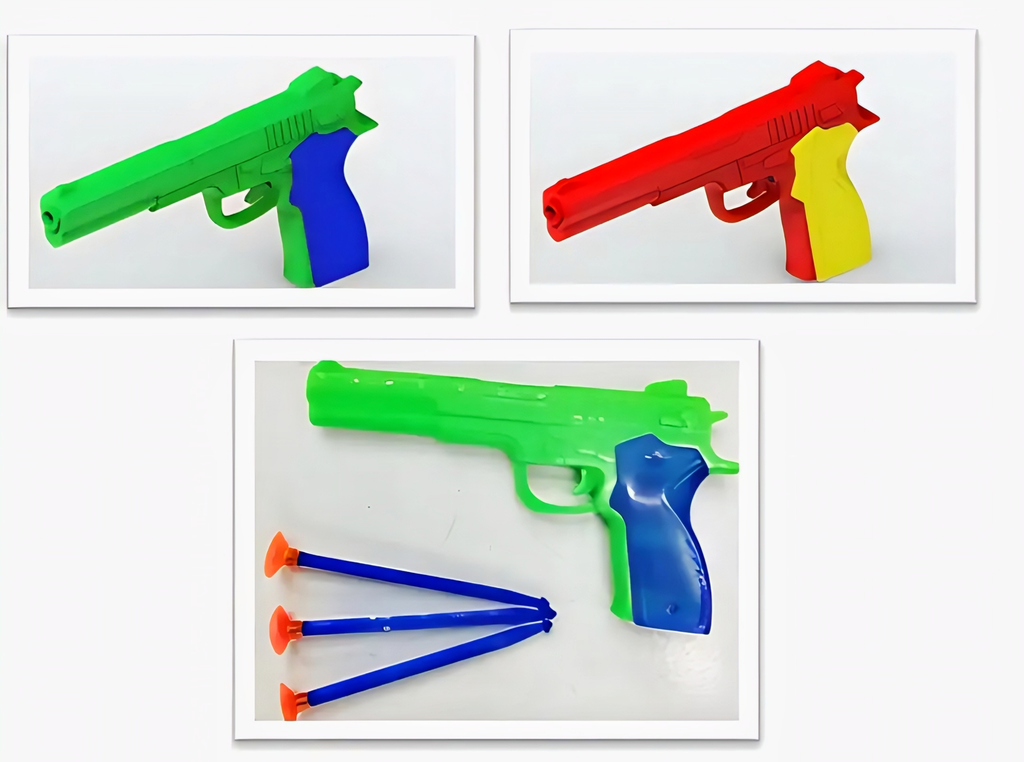 Pack of 2 Soft Dart Shooter Guns with 6 Suction Bullets (Red & Green)