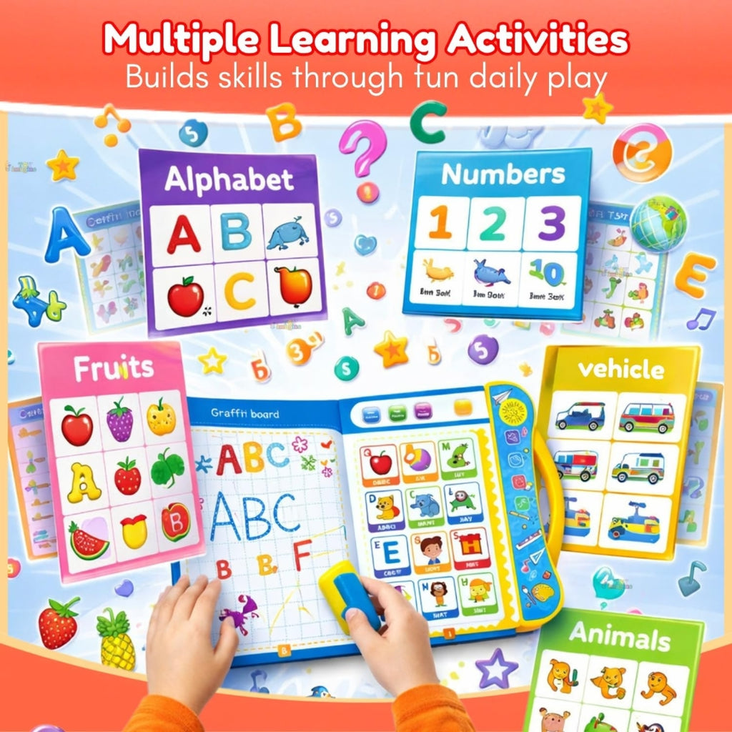 Interactive Kids Electronic Intelligence E-Book - Talking Educational Toy with Write and Erase Board (25x23 cm)