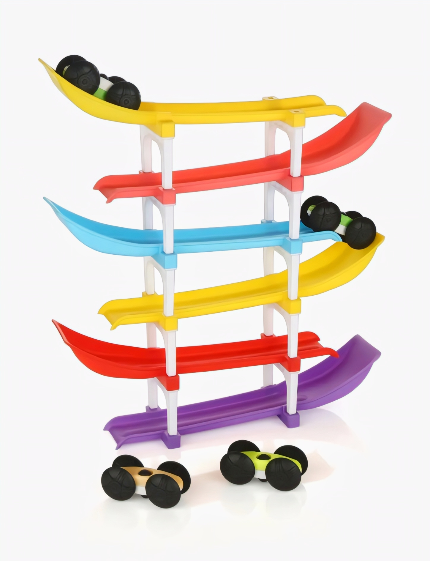 Rainbow Racer Car Sliding Track – 03 variants 4, 6 or 10 Ramps!