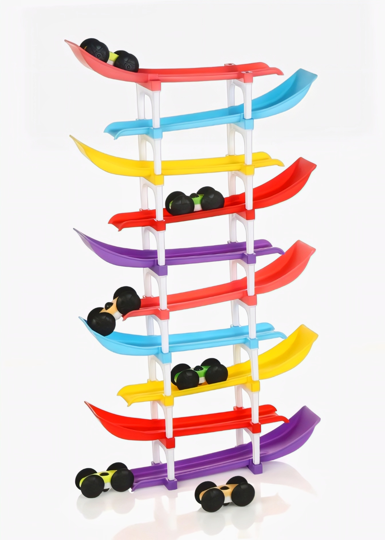 Rainbow Racer Car Sliding Track – 03 variants 4, 6 or 10 Ramps!